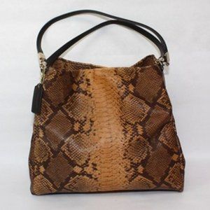 COACH Phoebe Python Snakeskin Embossed Leather Limited Edition Shoulder Bag